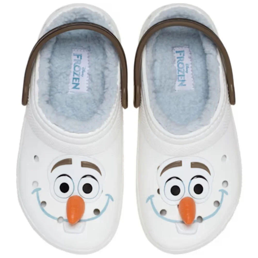 Crocs Disney Frozen Olaf Lined Classic Clogs Toddler 4 White Casual Shoes KFC987